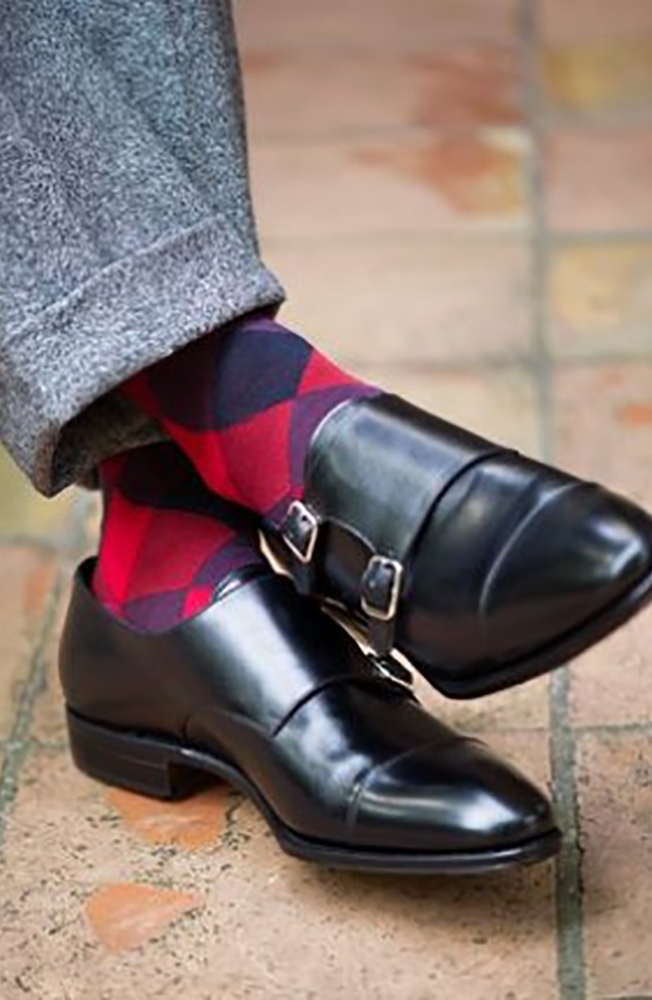 Calza Red Sox Appeal rossa a quadretti uomo autunno inverno Avezzano