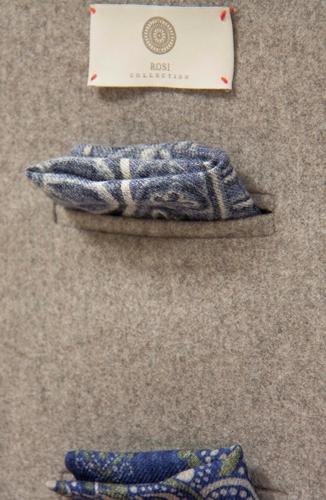 Pocket square Rosi Collection blu uomo autunno inverno Avezzano